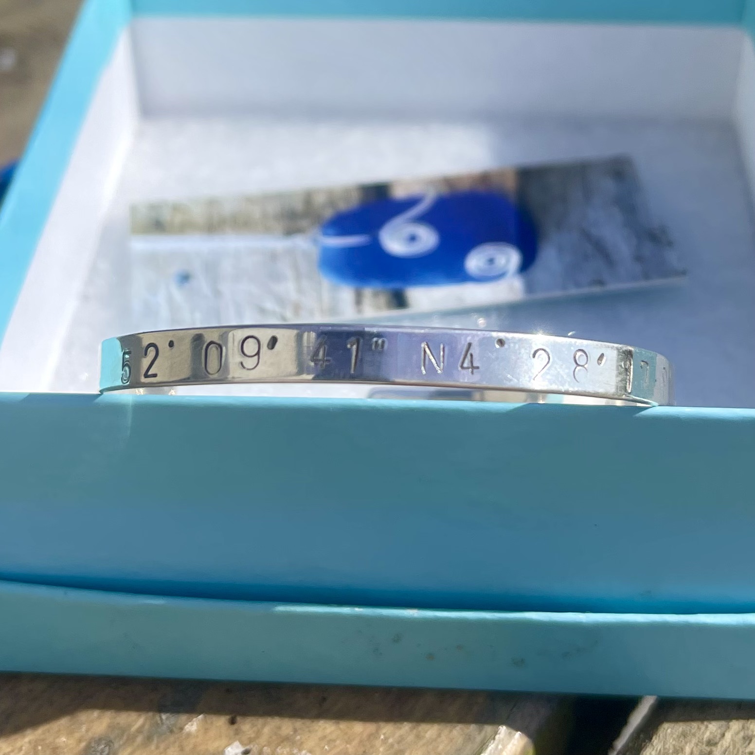 Silver Carreg Bica Co-ordinates Cuff Bangle - Image 2
