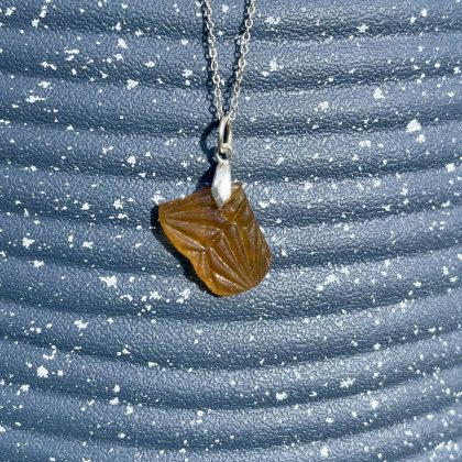 amber seaglass pendant