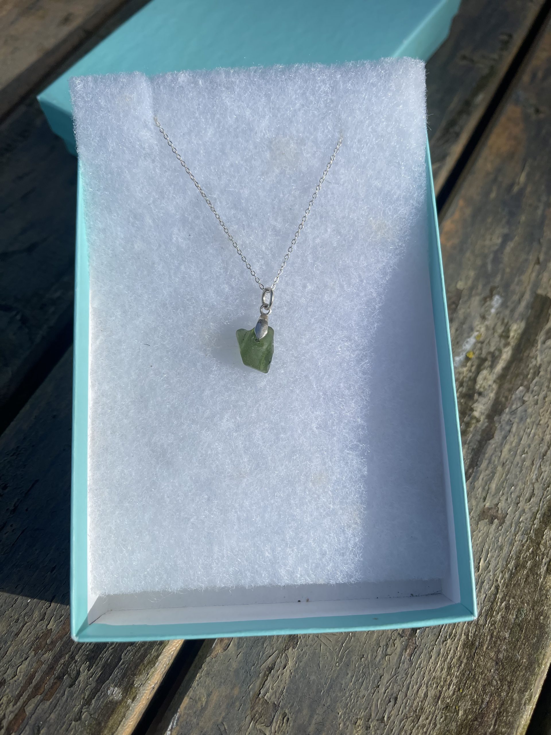 Green Llangrannog Seaglass & Silver Pendant - Image 5