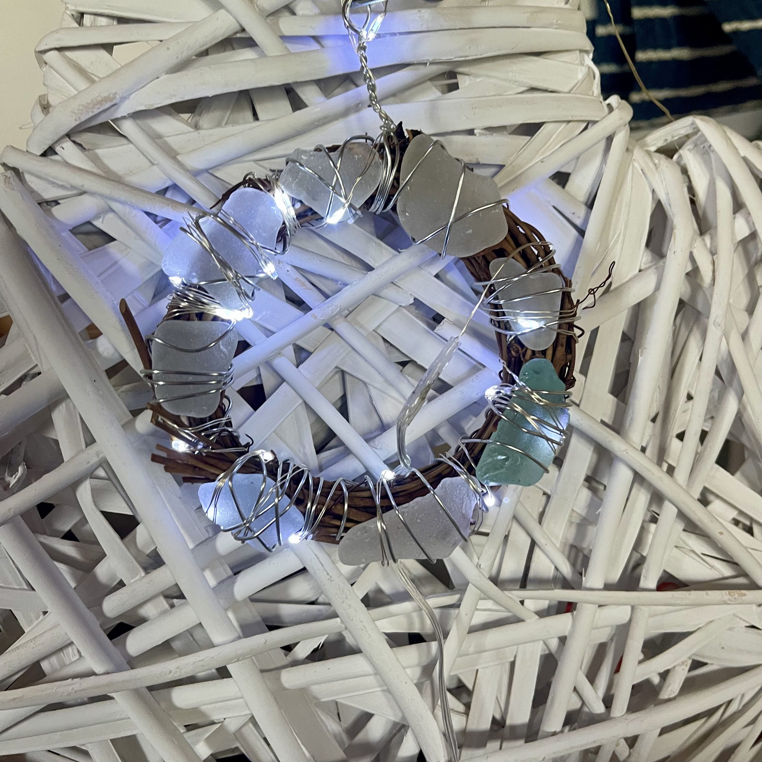 Seaglass & Lights Wreath Decoration - Image 4